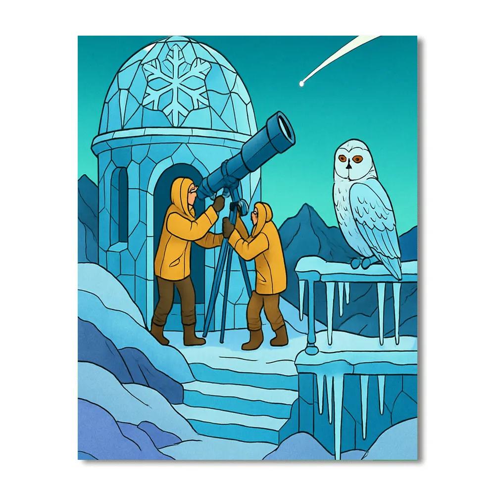 Crystal Observatory In Winter paint by color