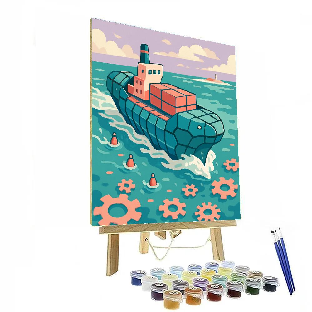 Clockwork Reef Ship Caravan paint by numbers