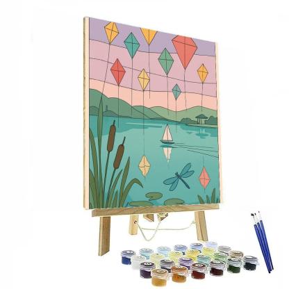 Kite Festival Mirror Lake Numbered painting kits