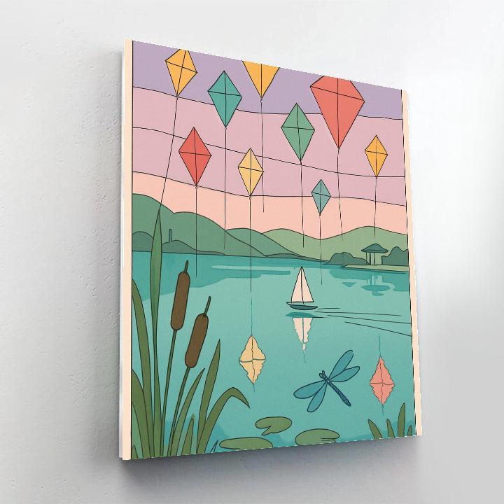 Kite Festival Mirror Lake Numbered painting kits