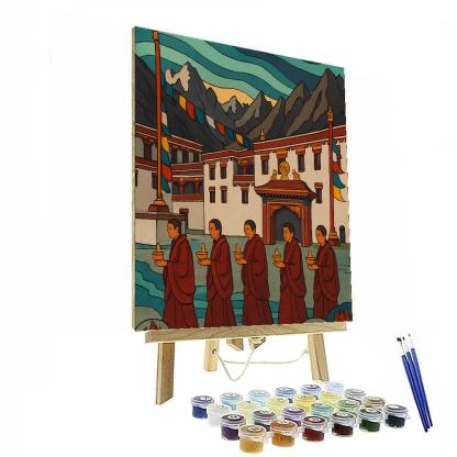 India Aurora Over Hemis Monastery Procession paint by numbers