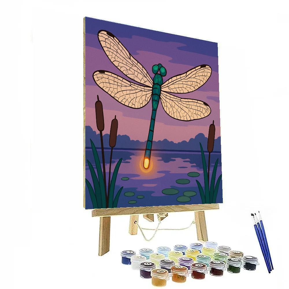 Marsh Lantern Dragonfly Number painting