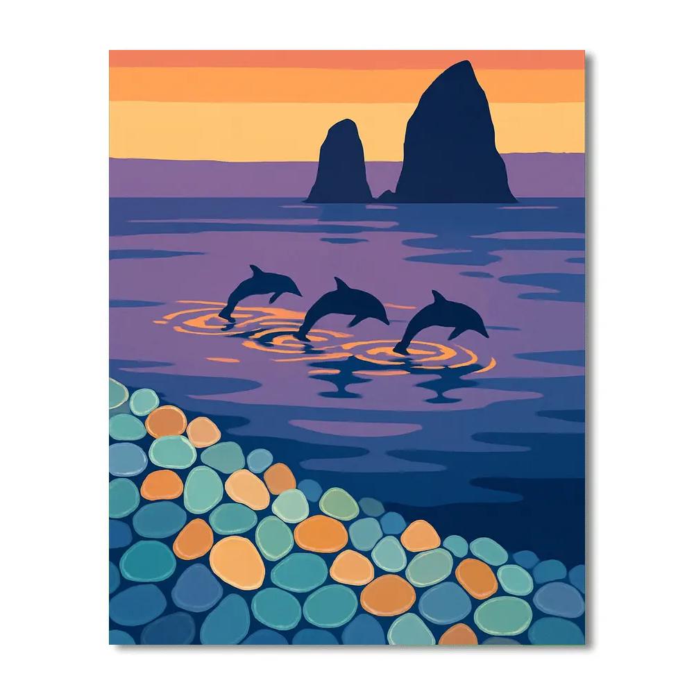 Seaglass Horizon With Ocean Light Numbered painting kits