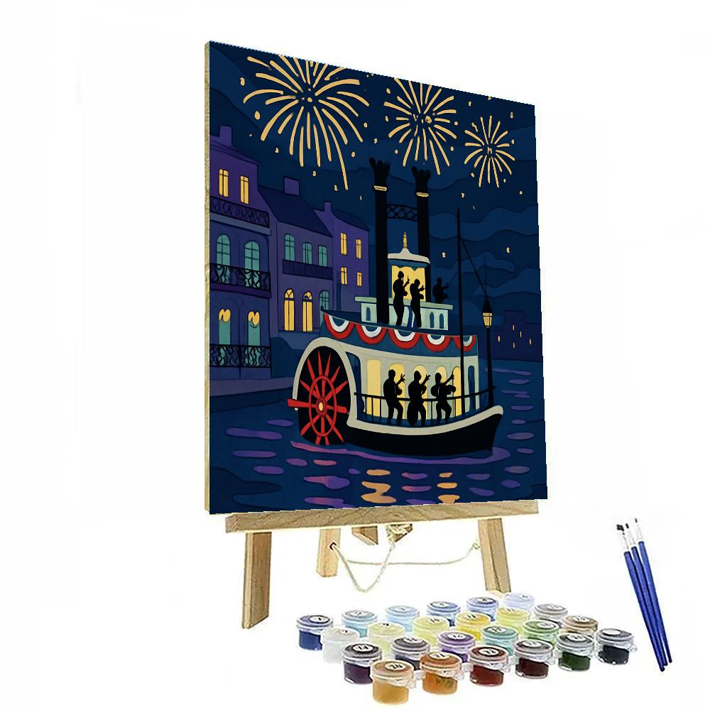 Jazz River Parade At New Orleans Of USA paint by number
