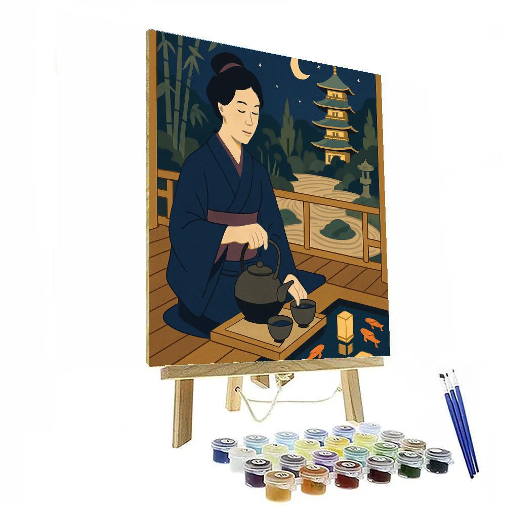 Lantern Light Over The Japan Tea Terrace DIY paint by numbers