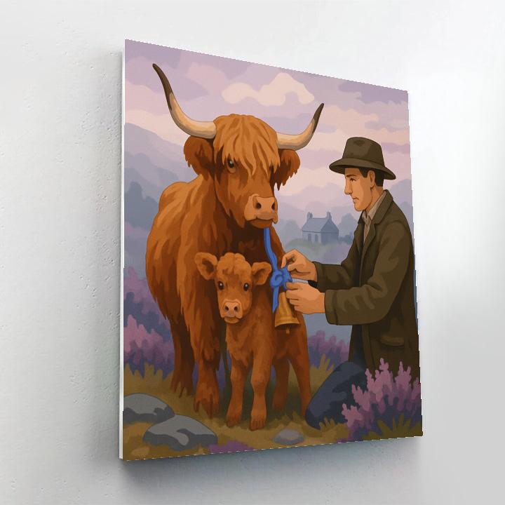 Highland Meadow With Cow Bell Choir Number painting