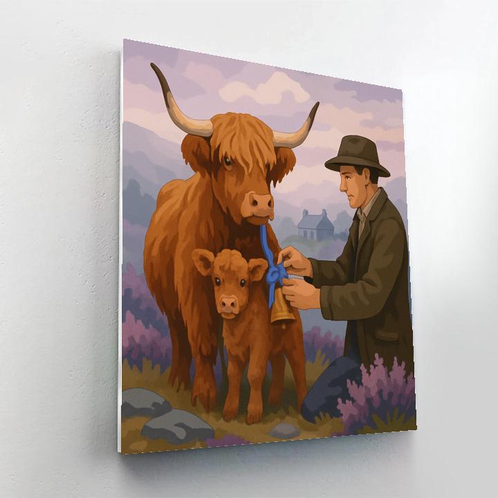 Highland Meadow With Cow Bell Choir Number painting