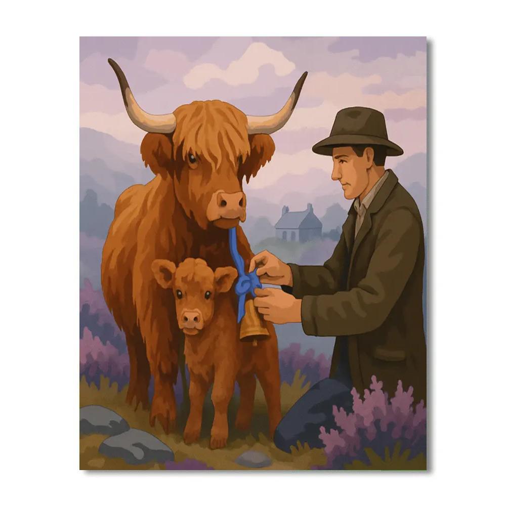 Highland Meadow With Cow Bell Choir Number painting