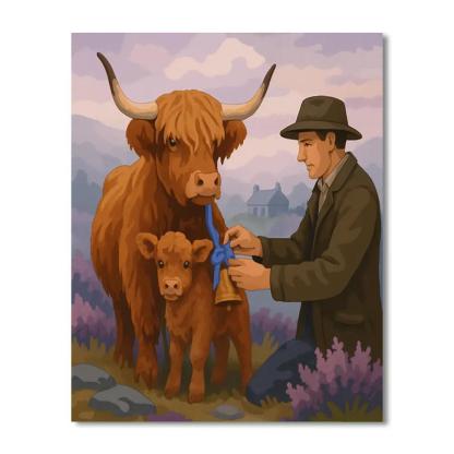 Highland Meadow With Cow Bell Choir Number painting