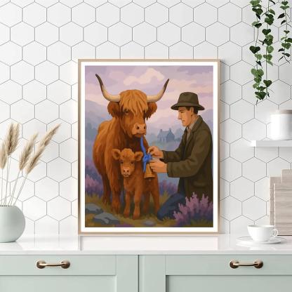 Highland Meadow With Cow Bell Choir Number painting