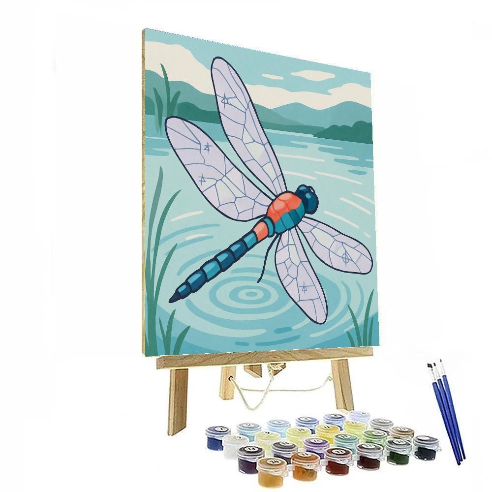 Wind Map With Dragonfly Skimmer painting number kit