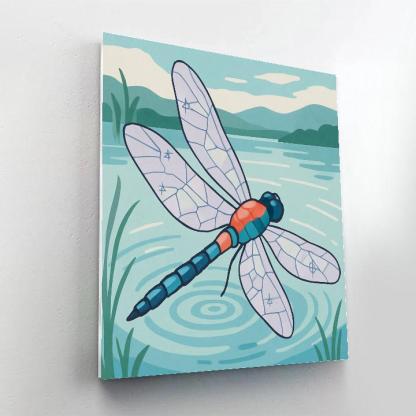 Wind Map With Dragonfly Skimmer painting number kit