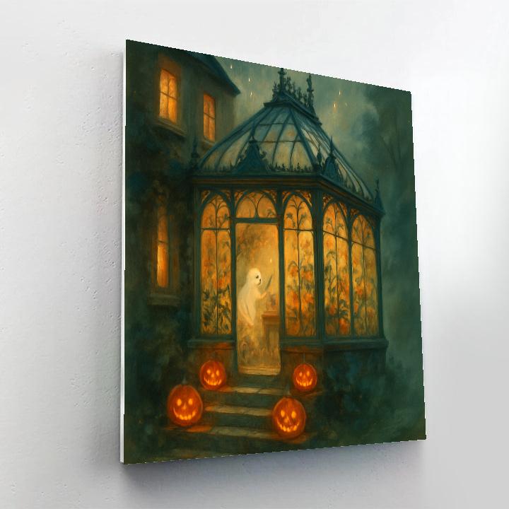 Cozy Haunted Conservatory With Singing Vines Numbered painting kits