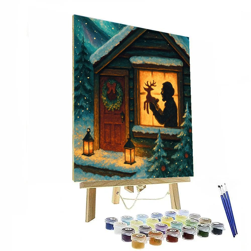 Aurora Above The Toymakers Cabin Number painting