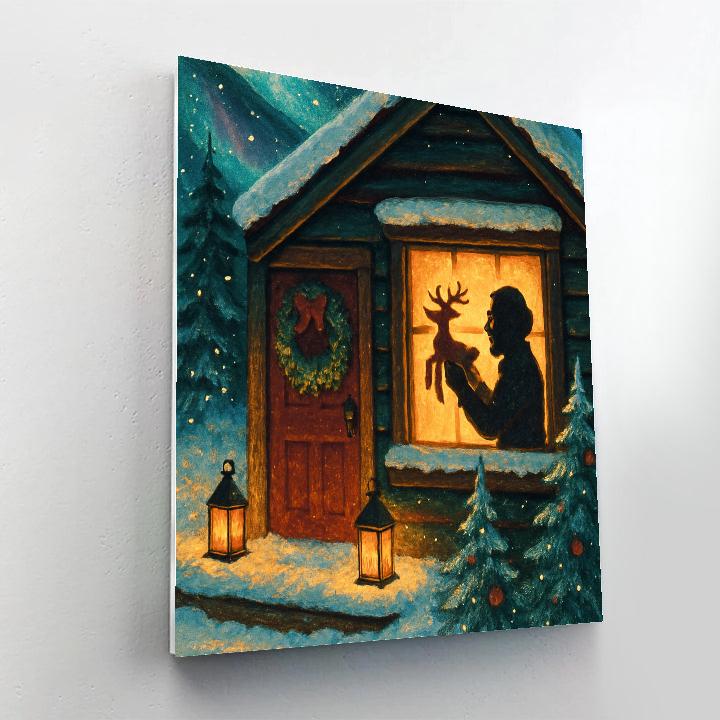 Aurora Above The Toymakers Cabin Number painting