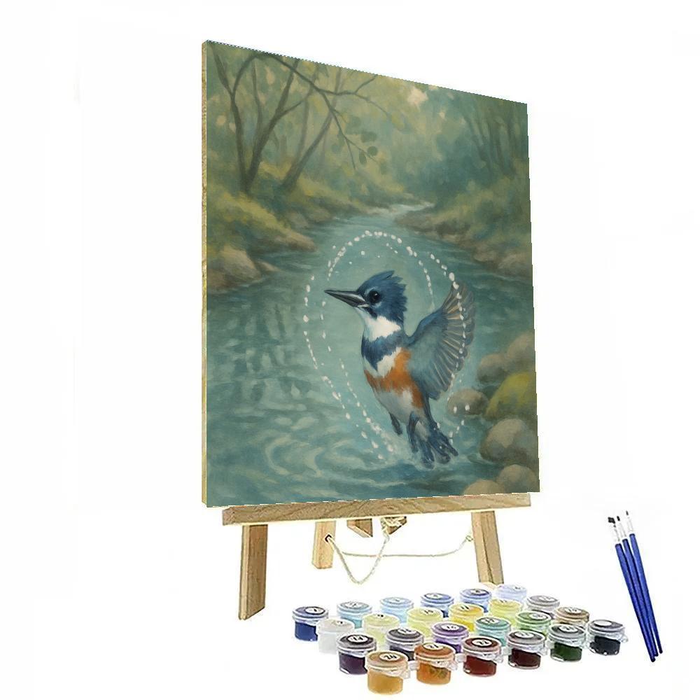 Kingfisher Splash Arc At Quiet Creek paint by number