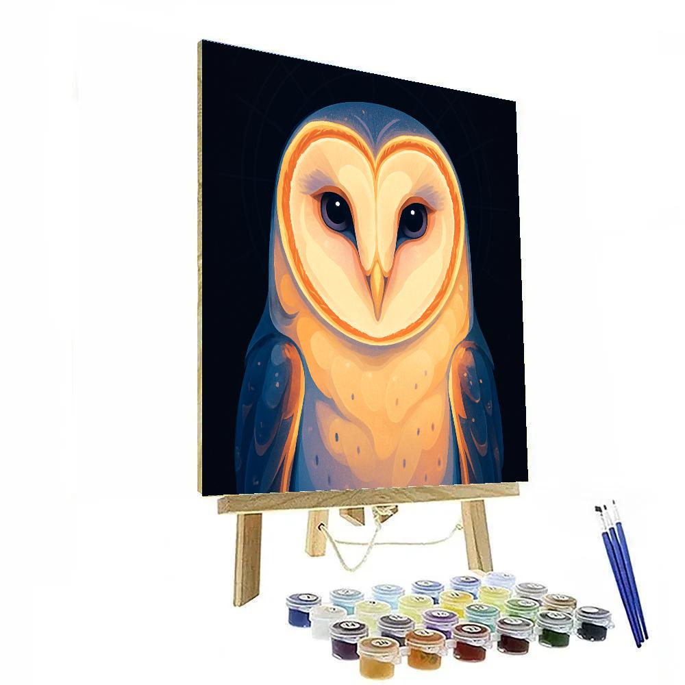Celestial Lace Owl Number painting