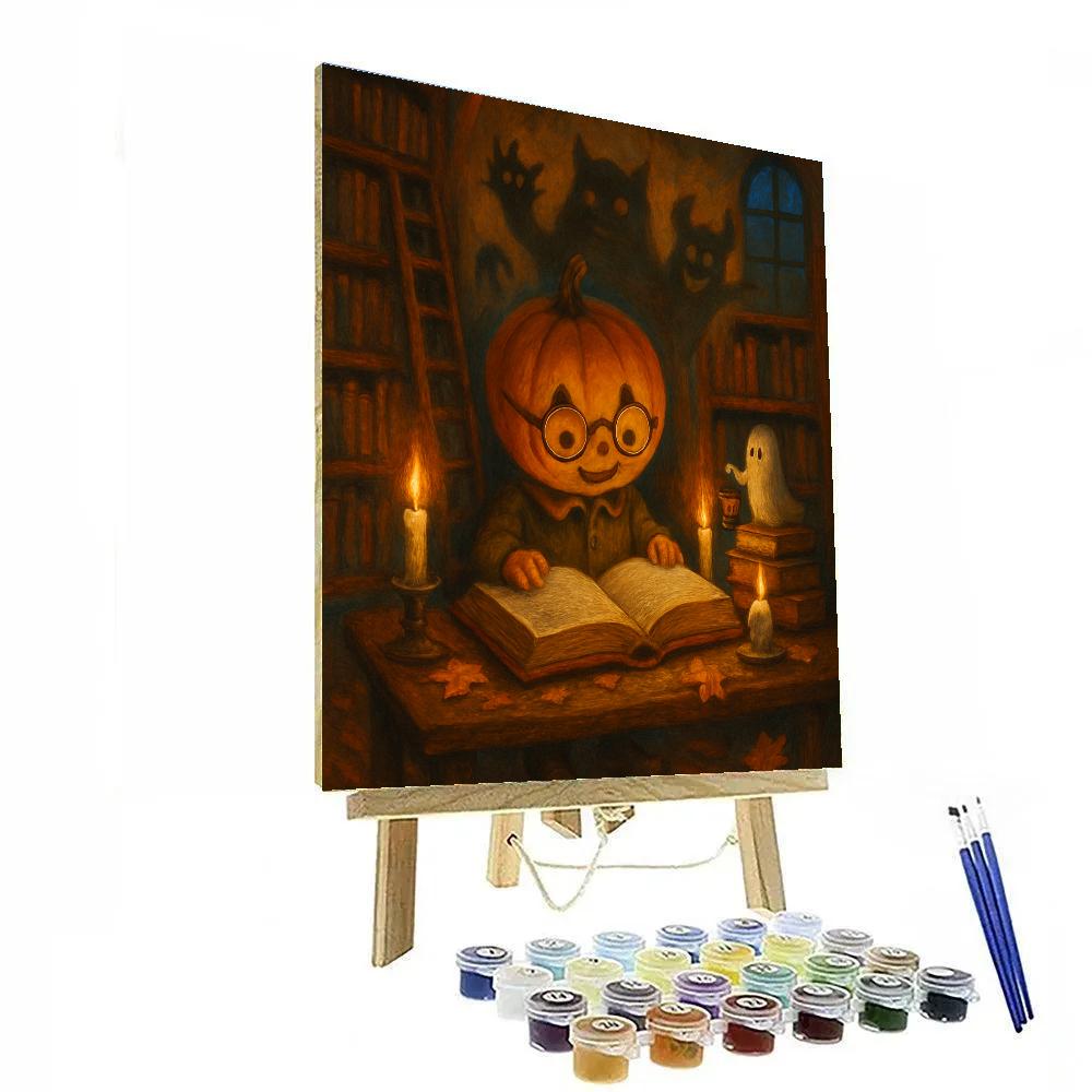 The Candlelit Library Of Friendly Shadows Number painting