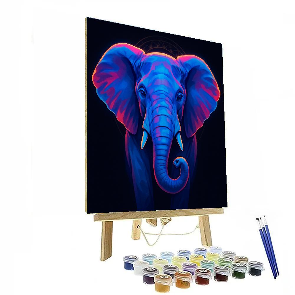 Quantum Bloom Elephant paint by number