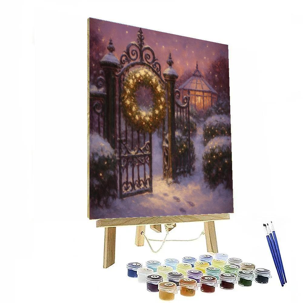 Glowing Wreath Gate Into A Winter Garden Painting by numbers kit