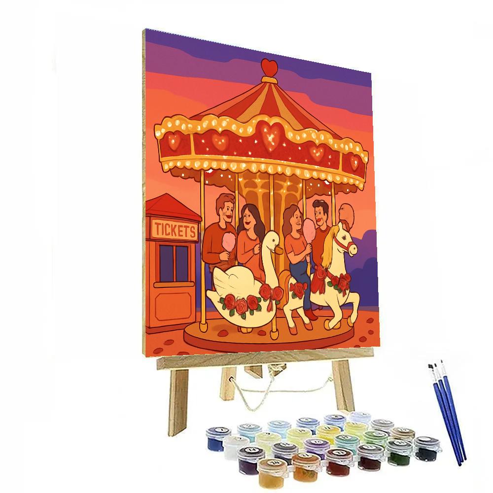 Crystal Carousel At Dusk Valentines Day Number painting
