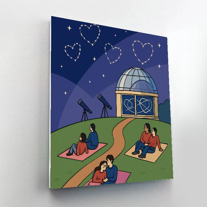 Star Observatory Valentines Day Stargazing paint by numbers