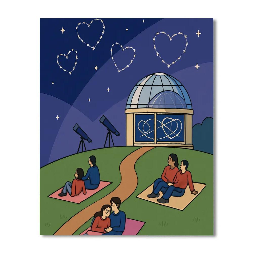 Star Observatory Valentines Day Stargazing paint by numbers