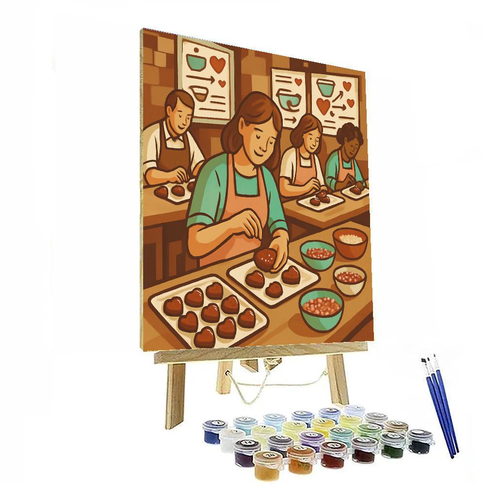 Valentines Day Chocolate Workshop Celebration paint by numbers