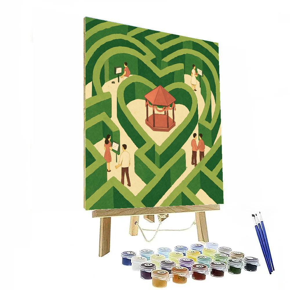 Valentines Day Garden Maze Of Messages paint by number