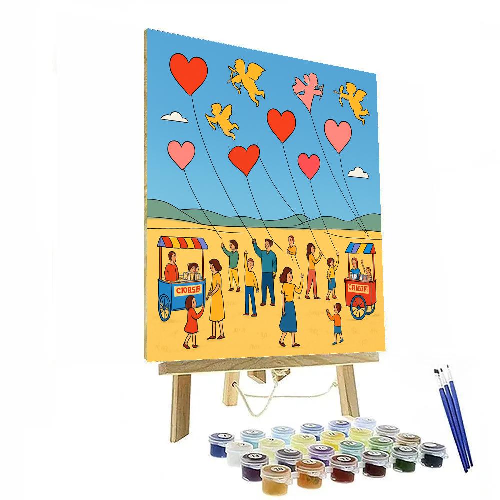 Valentines Day Carnival Of Paper Kites Paint by numbers kits