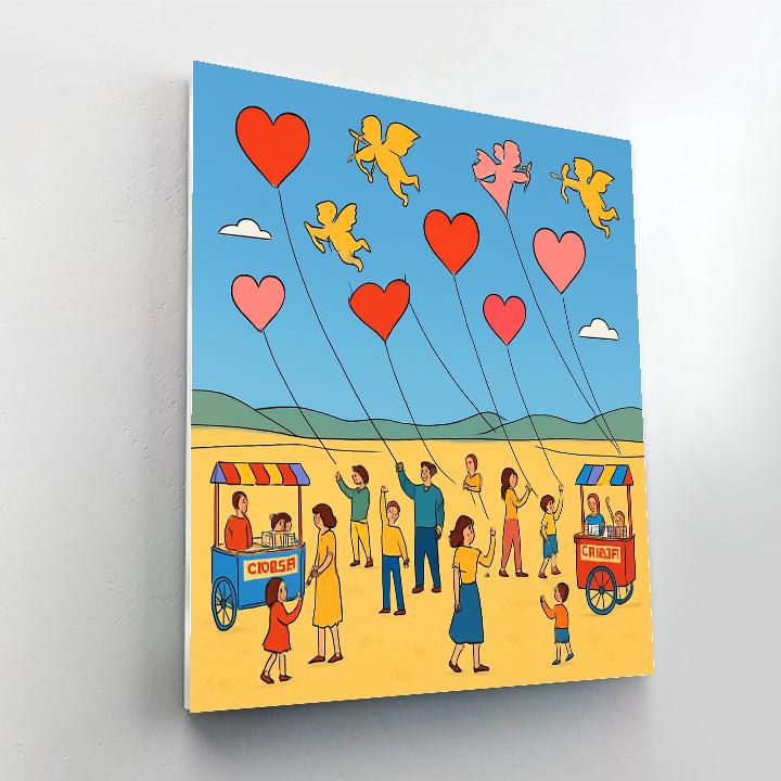 Valentines Day Carnival Of Paper Kites Paint by numbers kits