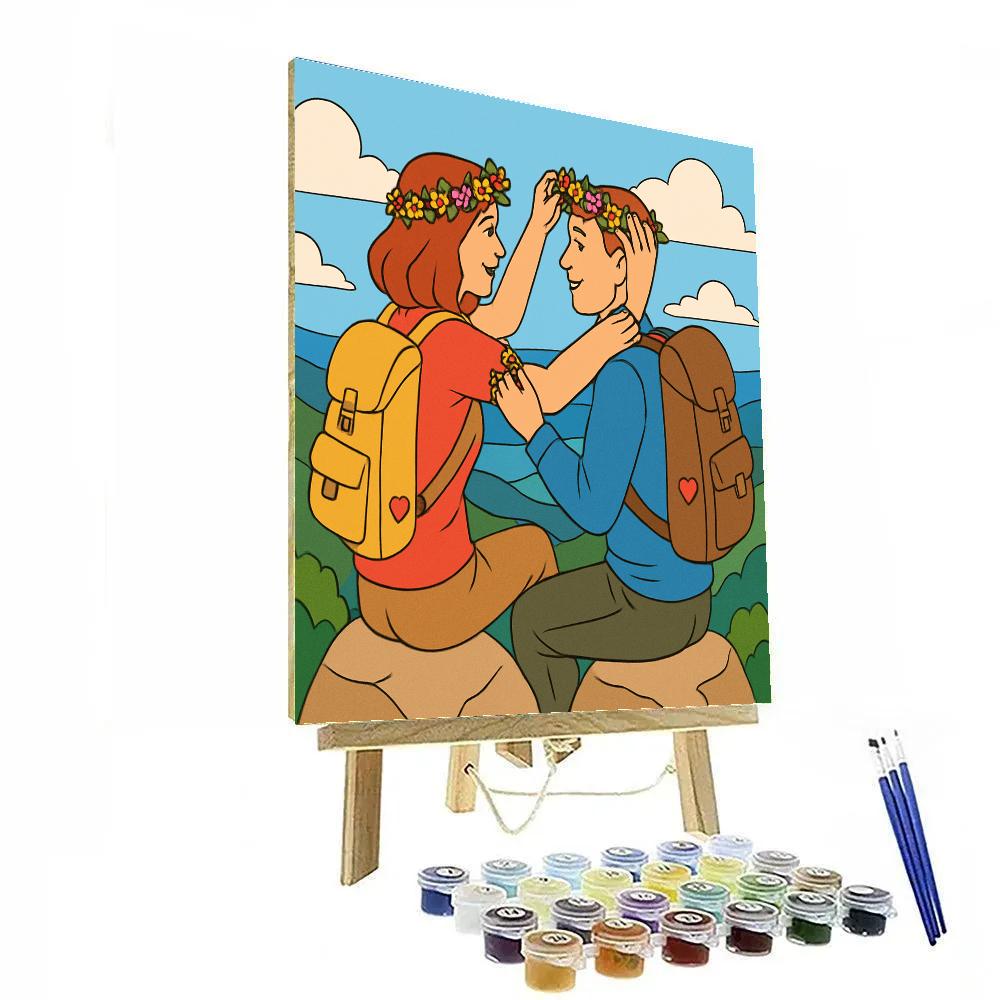 Valentines Day Flower Crown Mountain Hike Paint by numbers kits