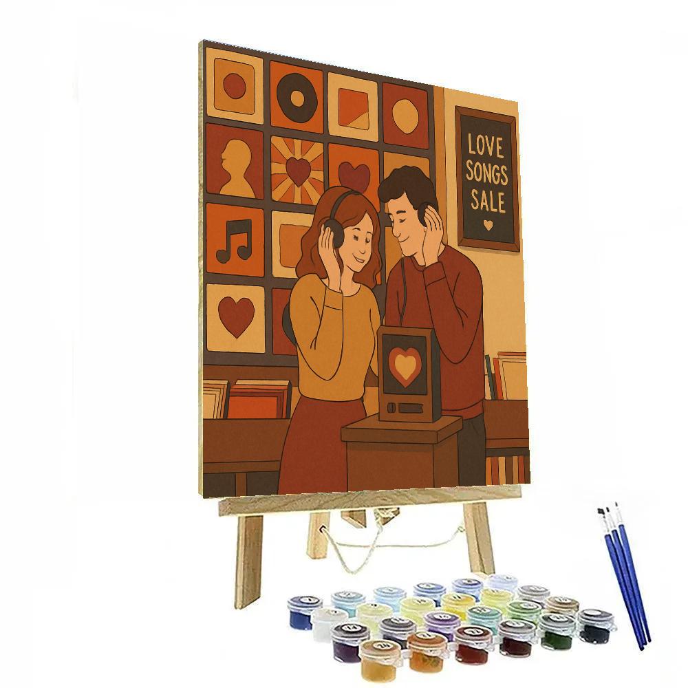 Vintage Record Shop Valentines Day Playlist Numbered painting kits