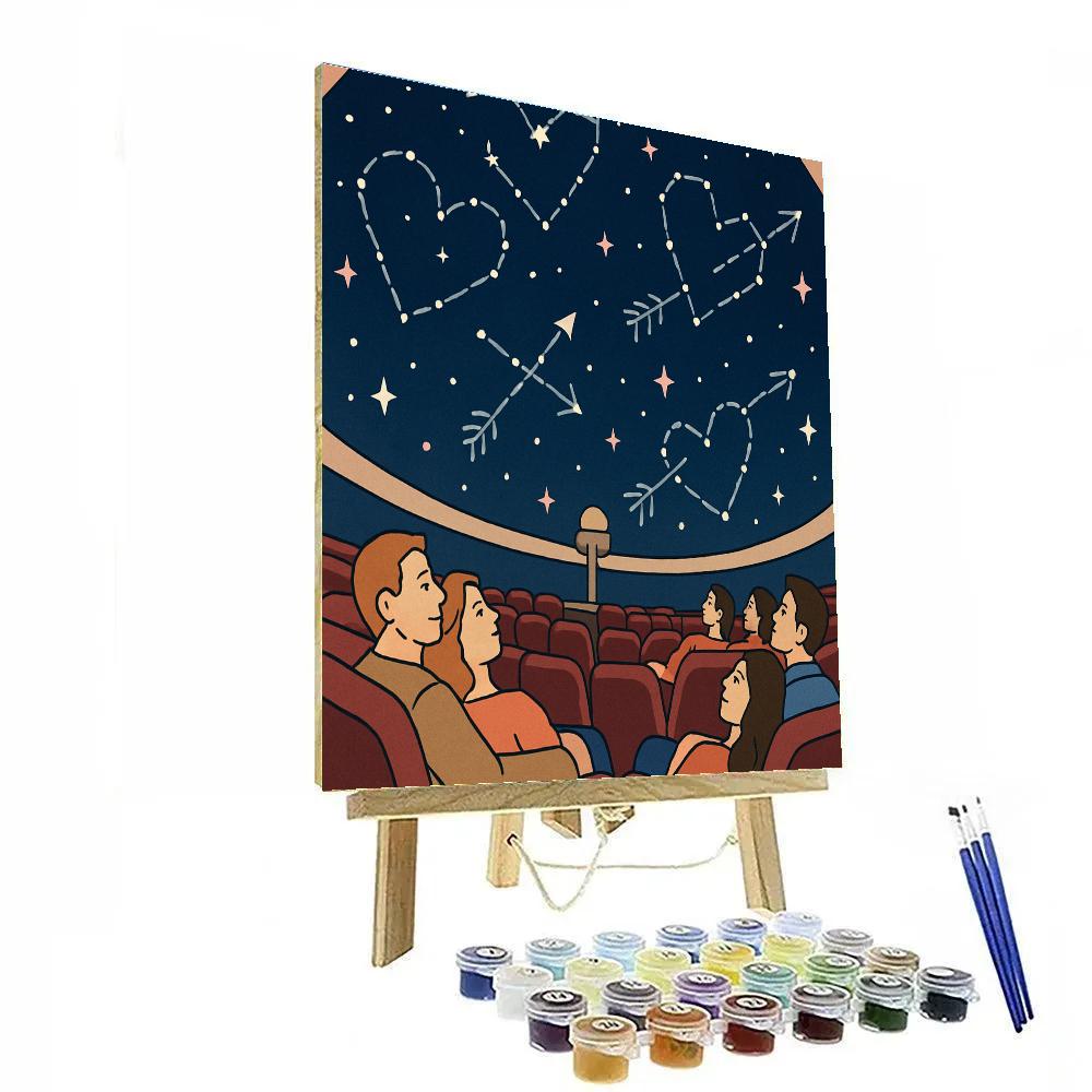 Planetarium Dome Valentines Day Lights paint by numbers