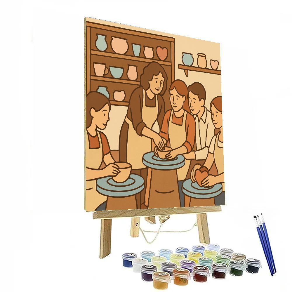 Valentines Day Pottery Studio Evening Class Number painting