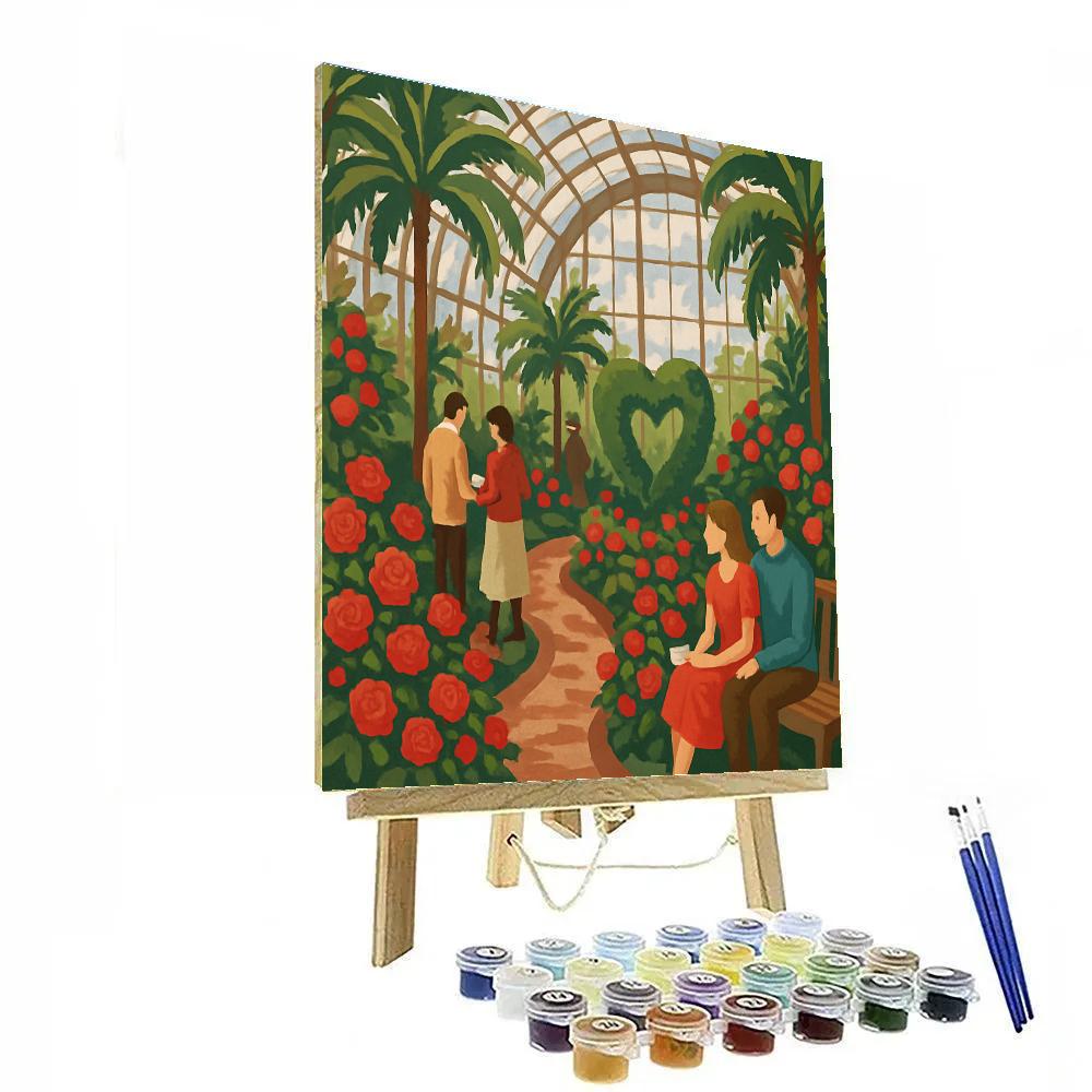 Botanical Conservatory Valentines Day Pathway paint by number