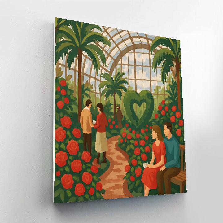 Botanical Conservatory Valentines Day Pathway paint by number