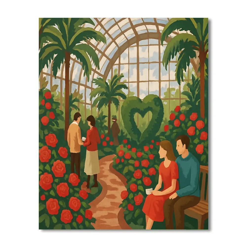 Botanical Conservatory Valentines Day Pathway paint by number