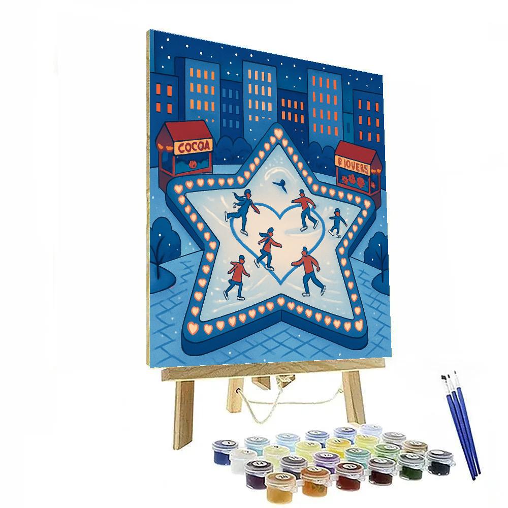 Valentines Day Star Shaped Ice Rink Plaza painting number kit