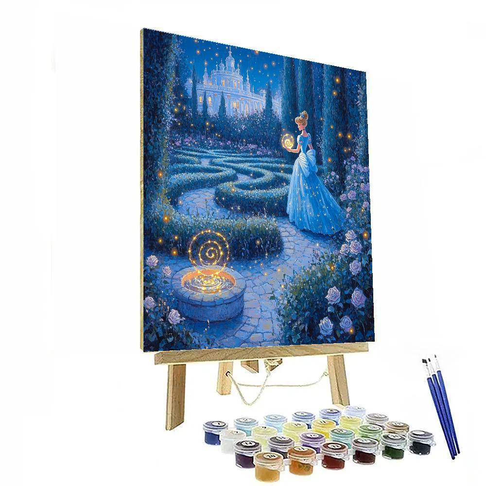 Cinderella Moonlit Glass Garden Number painting