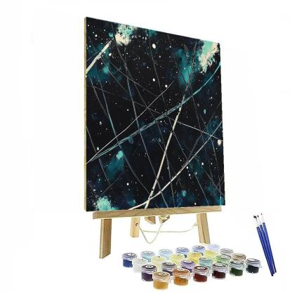 Jackson Pollock Inspired Aurora Static Over Midnight Earth Paint by numbers art