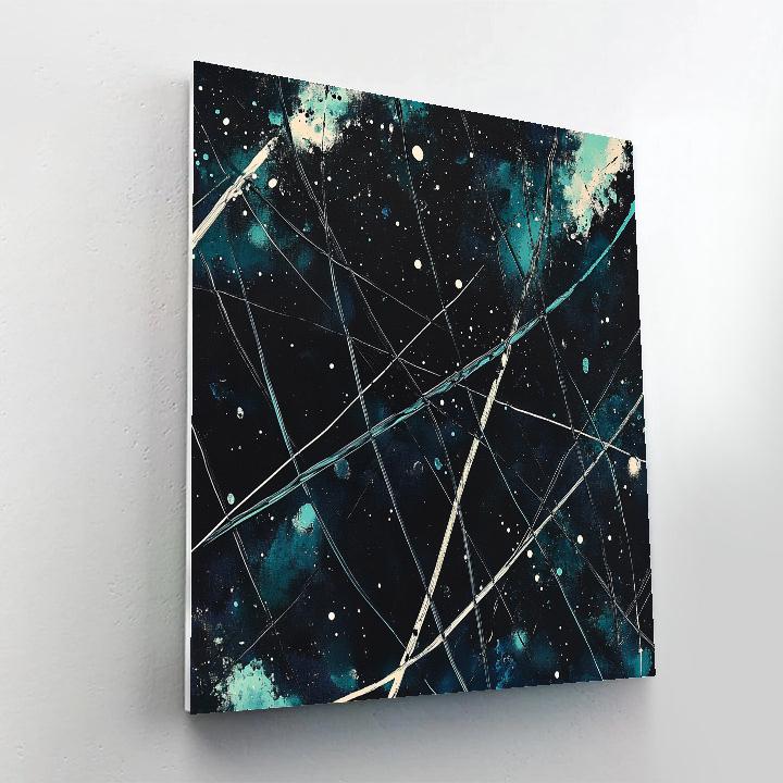 Jackson Pollock Inspired Aurora Static Over Midnight Earth Paint by numbers art