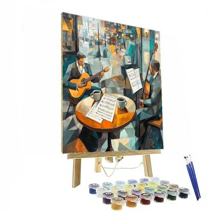 Pablo Picasso Inspired Abstract Cafe Musicians paint by color