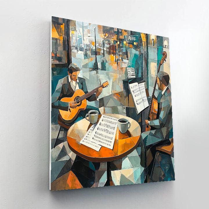 Pablo Picasso Inspired Abstract Cafe Musicians paint by color