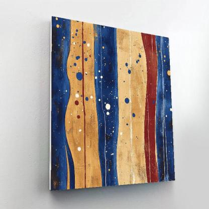 Jackson Pollock Inspired Monsoon Pressure Field In Ochre And Cobalt paint by numbers