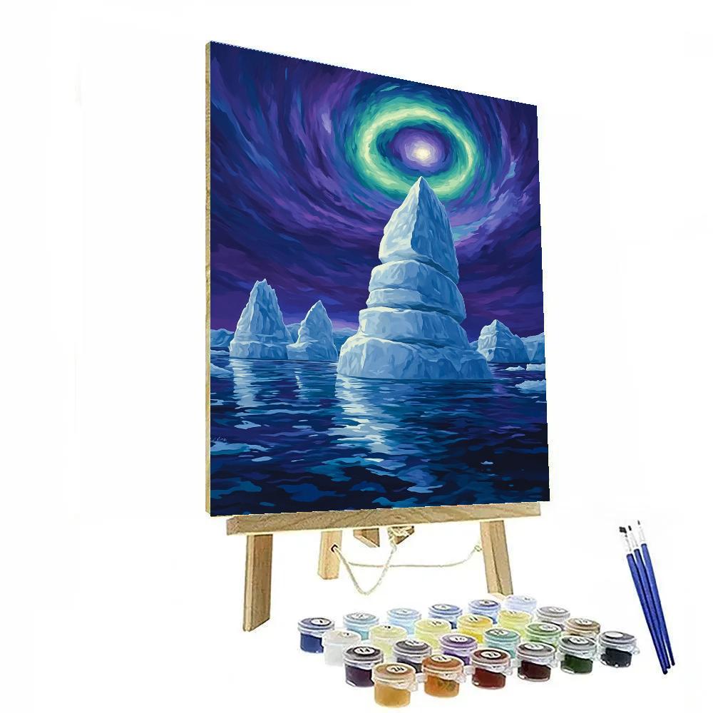 Lawren Harris Inspired Aurora Halo Over Silent Icebergs Paint by numbers kits