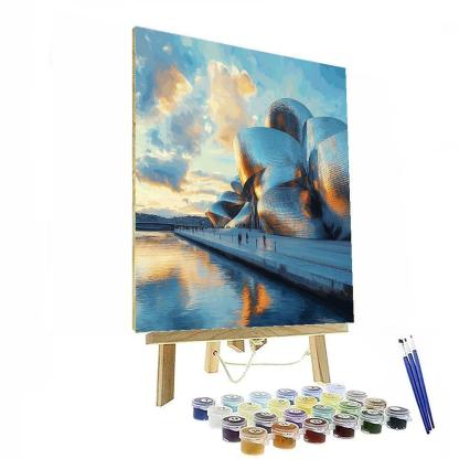 Mirrored Curves Of The Guggenheim Museum Bilbao Spain Painting by numbers kit