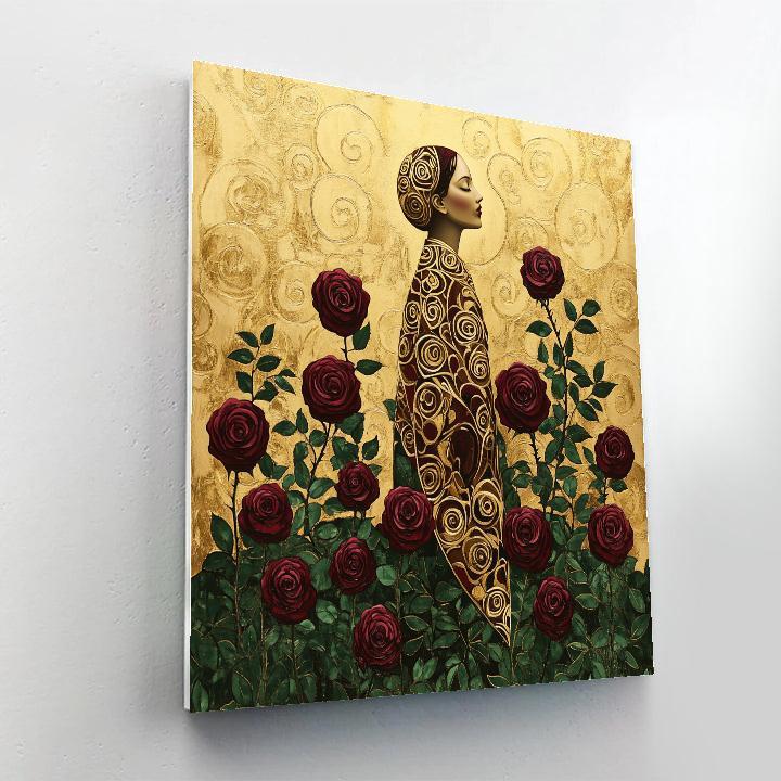 Gustav Klimt Inspired Golden Rose Garden Numbered painting kits