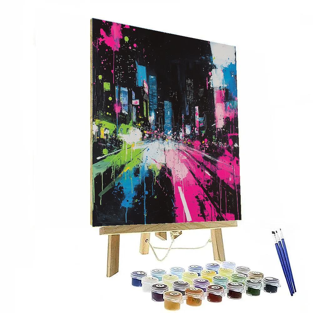 Jackson Pollock Inspired Citylights Rhythm painting number kit