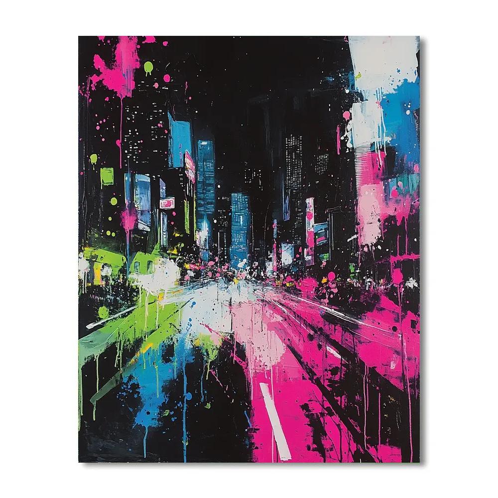 Jackson Pollock Inspired Citylights Rhythm painting number kit
